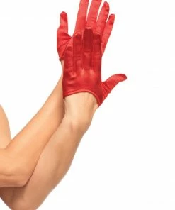 Fun Place Cosplay Mini Cropped Satin Gloves