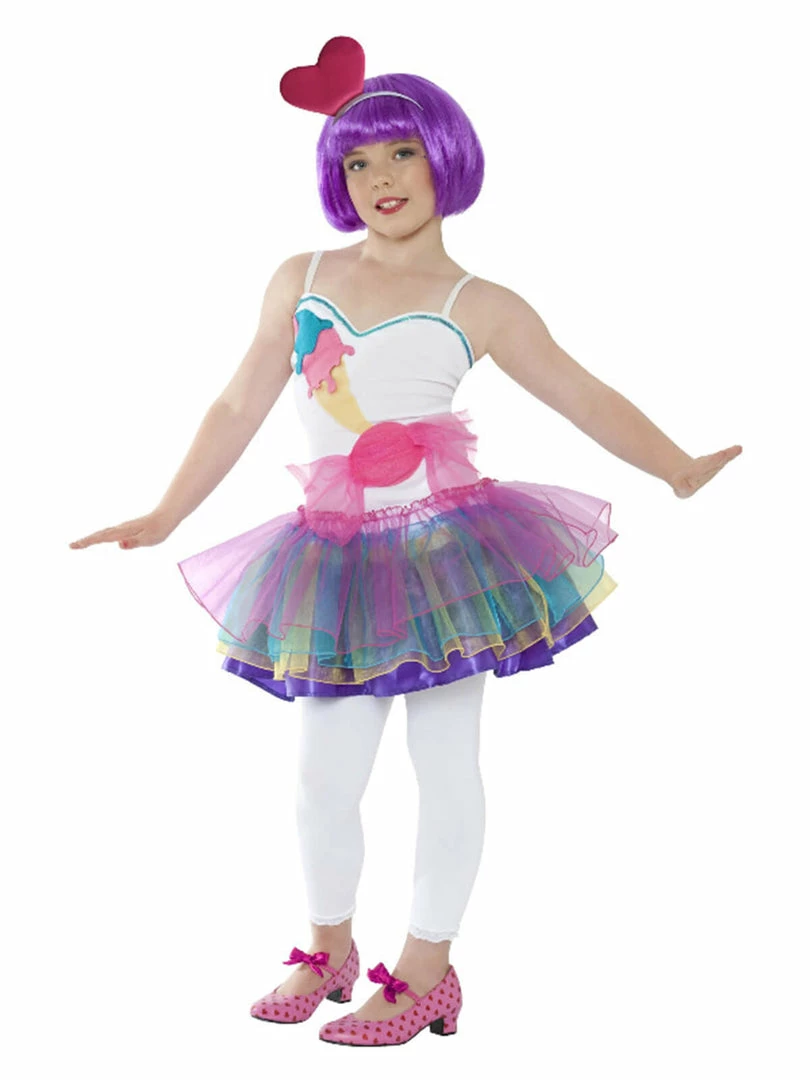 Fun Place Costumes & Characters Mini Candy Girl Costume, White 3 Fun Place Costumes & Characters Mini Candy Girl Costume, White