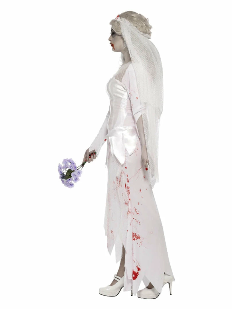 Fun Place Till Death Do Us Part Zombie Bride Costume, White 6 Fun Place Till Death Do Us Part Zombie Bride Costume, White