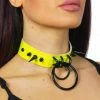 Fun Place Spiked Double Ring Collar - Yellow Festivals