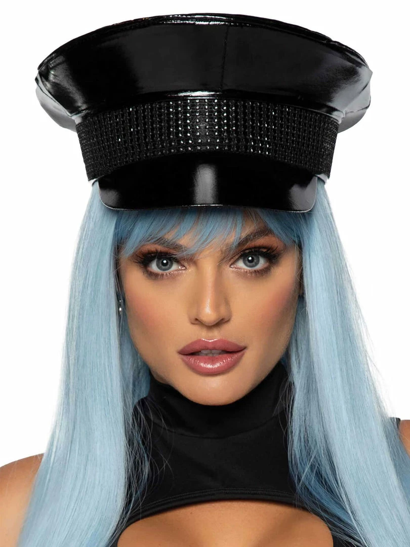 Fun Place Rhinestone Trim Military Hat 3 Fun Place Rhinestone Trim Military Hat