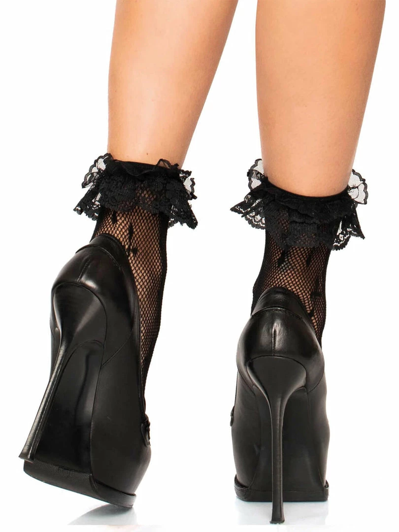 Fun Place Cosplay Cross Net Lace Ruffle Anklets 4 Fun Place Cosplay Cross Net Lace Ruffle Anklets