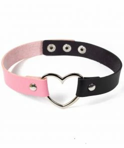 Fun Place Festivals 2 Tone Heart Collar - Pink / Black