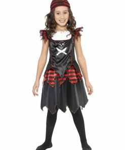 Fun Place Pirate Skull & Crossbones Girl Costume, Black Costumes & Characters