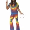 Fun Place 60s Tie Dye Top And Flared Trousers