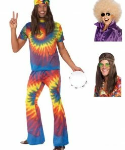 Fun Place 60s Tie Dye Top And Flared Trousers Complete Bundle Bundles