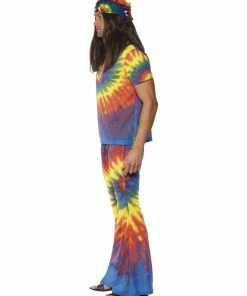 Fun Place 60s Tie Dye Top And Flared Trousers