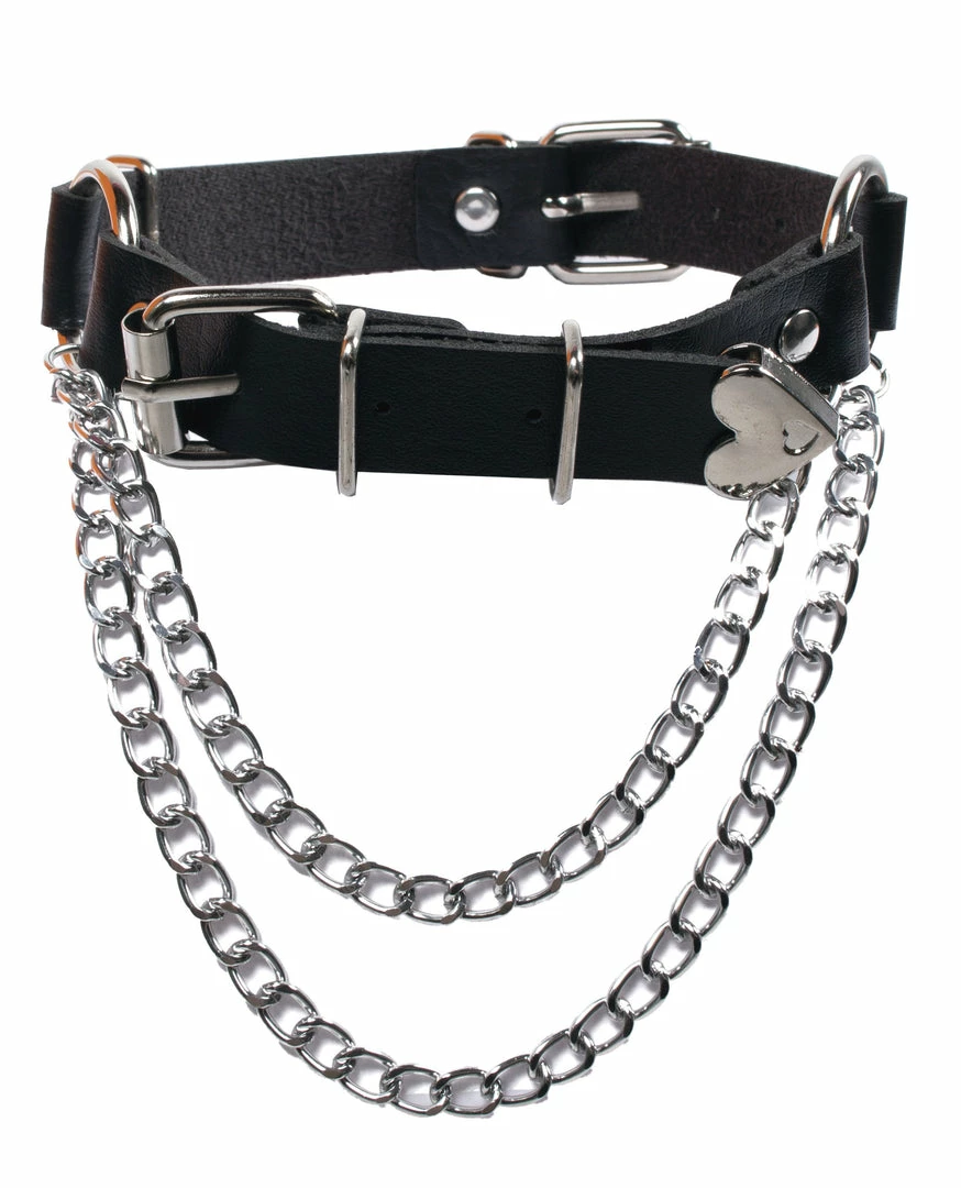 Fun Place Heart Adjuster Collar - Black 3 Fun Place Heart Adjuster Collar - Black