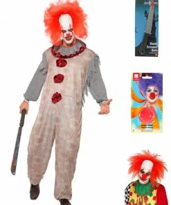 Fun Place Vintage Clown Complete Costume Bundle