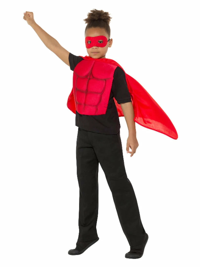 Fun Place Costumes Kids Superhero Kit, Red 3 Fun Place Costumes Kids Superhero Kit, Red