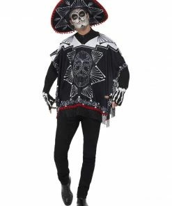 Fun Place Day Of The Dead Bandit Costume, Black & White Costumes & Characters