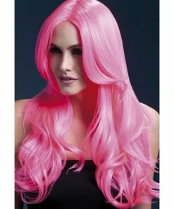 Fun Place Fever Khloe Wig, Neon Pink Cosplay