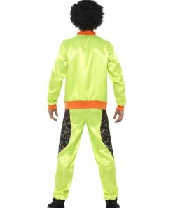 Fun Place Retro Shell Suit Costume, Mens, Neon Green Shop By Theme