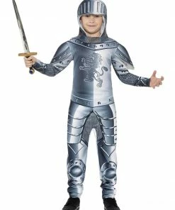 Fun Place Deluxe Armoured Knight Costume, Grey Costumes & Characters