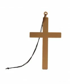 Fun Place Gold Monk/Nun Cross On Rope