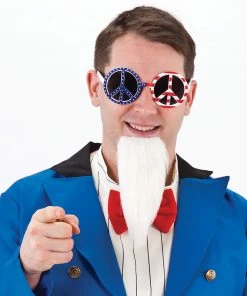 Fun Place Decades & Eras USA Peace Sign Glasses