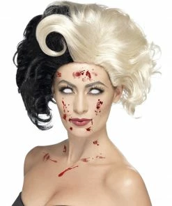 Fun Place Deluxe Evil Madame Wig, Black & Blonde Cosplay