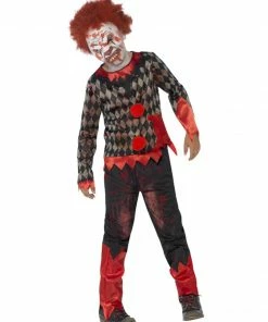 Fun Place Deluxe Zombie Clown Costume, Red & Green Costumes & Characters