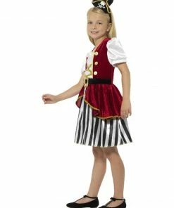 Fun Place Deluxe Pirate Girl Costume, Red & Black