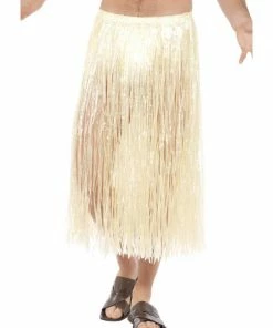 Fun Place Hawaiian Hula Skirt, With Velcro Fastening, Natural