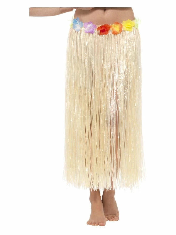 Fun Place Festivals Hawaiian Hula Skirt With Flowers, With Velcro, Natural 3 Fun Place Festivals Hawaiian Hula Skirt With Flowers, With Velcro, Natural