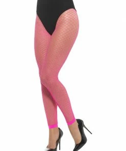 Fun Place Footless Net Tights, Neon Pink