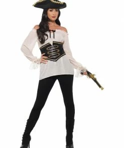 Fun Place Deluxe Pirate Shirt, Ladies, Ivory