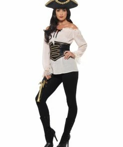 Fun Place Deluxe Pirate Shirt, Ladies, Ivory