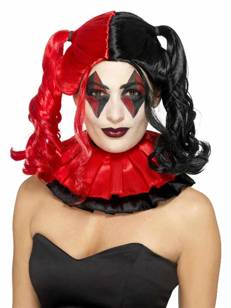 Fun Place Cosplay Twisted Harlequin Wig, Black & Red 3 Fun Place Cosplay Twisted Harlequin Wig, Black & Red