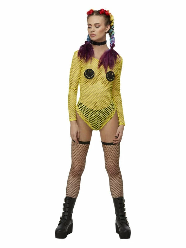 Fun Place Decades & Eras Smiley Fishnet Bodysuit 3 Fun Place Decades & Eras Smiley Fishnet Bodysuit