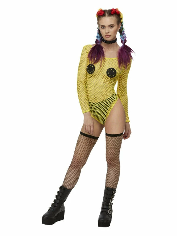 Fun Place Decades & Eras Smiley Fishnet Bodysuit 4 Fun Place Decades & Eras Smiley Fishnet Bodysuit