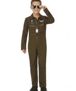 Fun Place Top Gun Maverick Child's Aviator Costume, Green