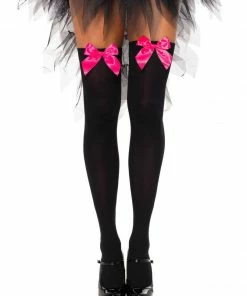 Fun Place Nylon Thigh Highs With Bow Cosplay