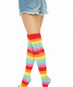Fun Place Cosplay Rainbow Over The Knee Socks