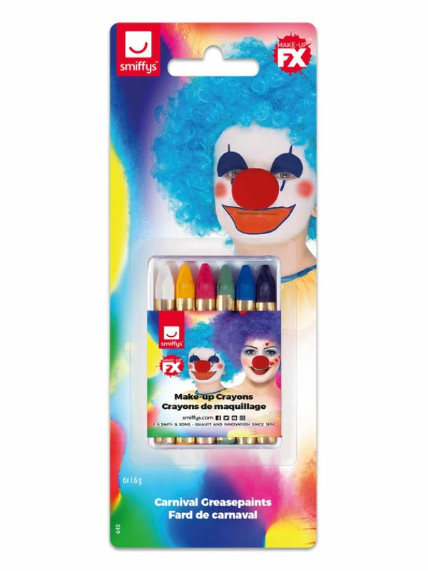 Fun Place Smiffys Make-up FX, Carnival Face/Body Crayons, Cosplay 6 Fun Place Smiffys Make-up FX, Carnival Face/Body Crayons, Cosplay