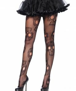 Fun Place Cosplay Sugar Skull Net Pantyhose