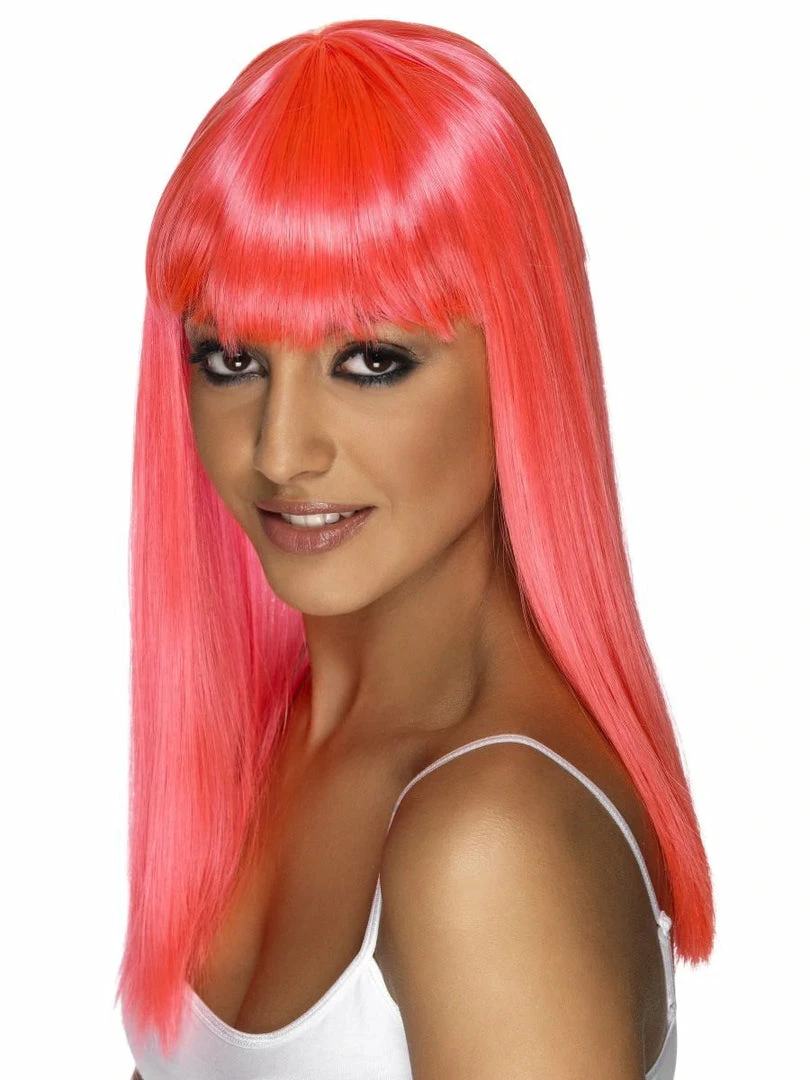 Fun Place Glamourama Wig Neon Pink Cosplay 3 Fun Place Glamourama Wig Neon Pink Cosplay