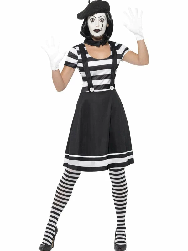 Fun Place Costumes & Characters Lady Mime Artist Costume, Black 3 Fun Place Costumes & Characters Lady Mime Artist Costume, Black