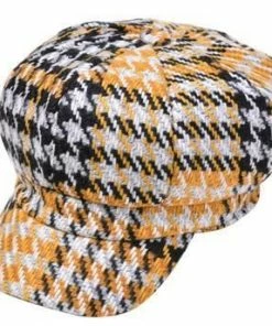 Fun Place Tweed Ivy Cap Yellow Houndstooth