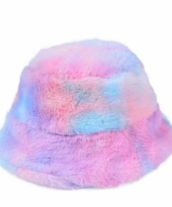 Fun Place Purple Rainbow Fluffy Bucket Hat Festivals