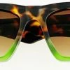 Fun Place Festivals Tortoiseshell Green Chunky Sunglasses