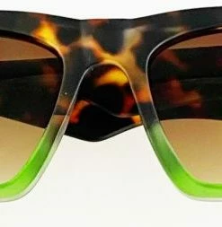 Fun Place Festivals Tortoiseshell Green Chunky Sunglasses